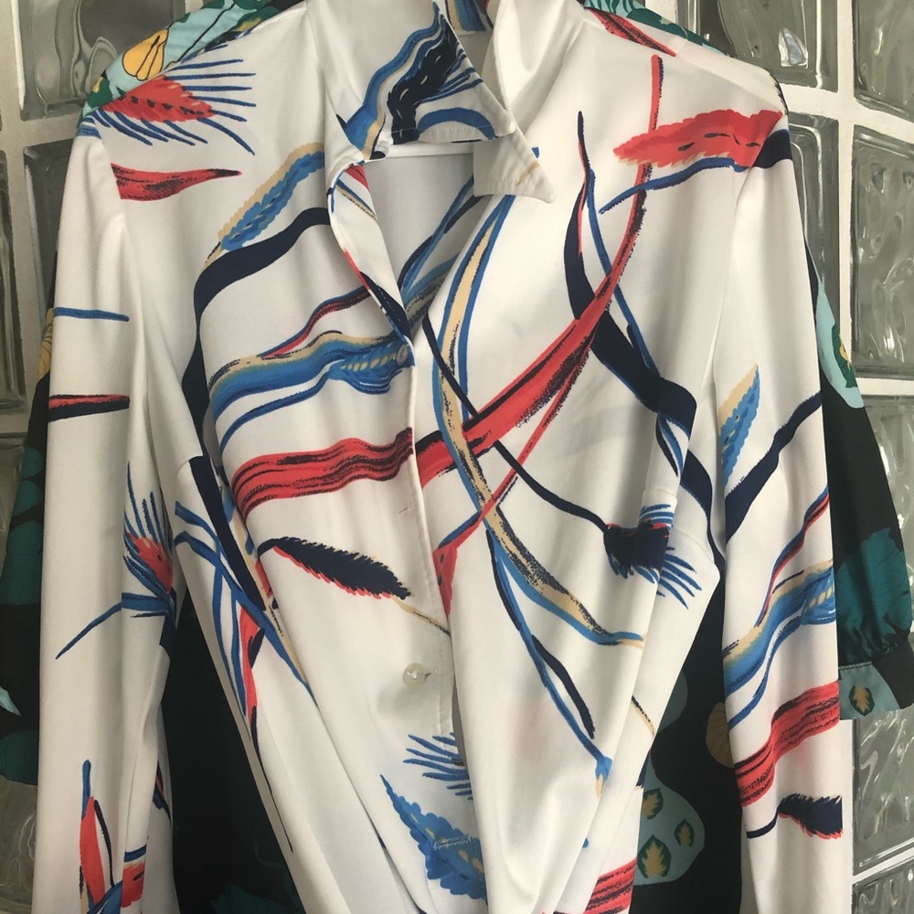 Vintage shirt w palm design